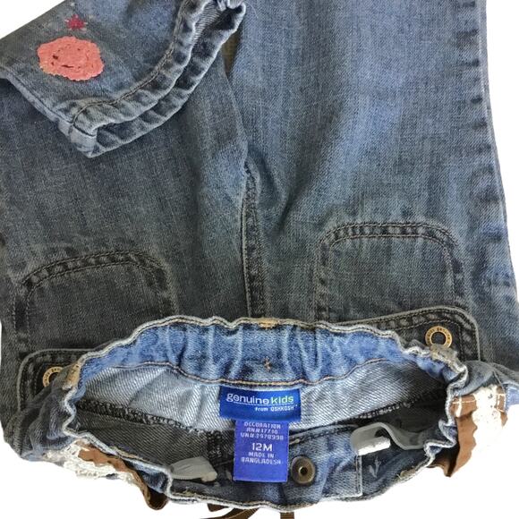 Carter's Short Sleeve Striped Top Genuine Kids from Oshkosh Jeans Girls 12M - Picture 8 of 11